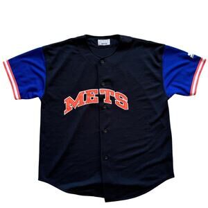 Starter Vintage 90s MLB New York Mets Baseball Jersey Black Blue Mens Size‎ XXL